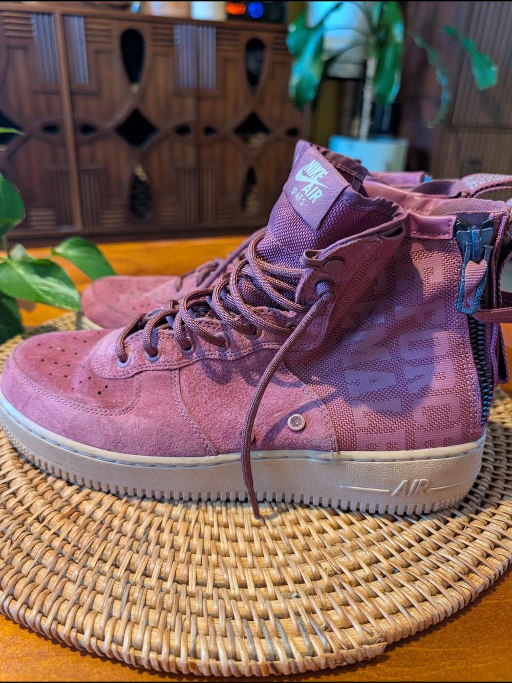 Nike Air High-Top Sneakers in Burgundy